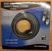 Connector 3inch(rgb)- 3inch (rgb) cable,  20 meter Profitec