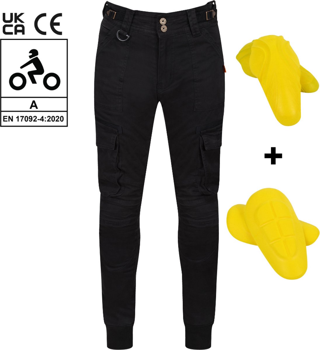 Motogirl Lara Cargo Zwart Motorbroek - Maat 5XL UK22 / UK24