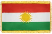 Koerdistan vlag - Koerdische vlag - Gouden rand - 85cm *145cm - Kurdistan vlag