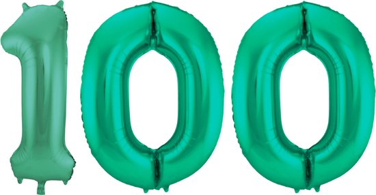 Folieballon 100 jaar metallic groen 86cm