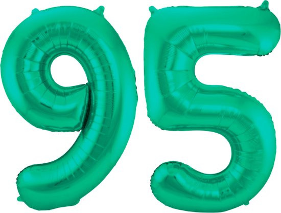 Folieballon 95 jaar metallic groen 86cm