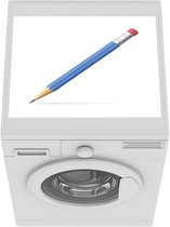 Wasmachine beschermer mat - een blauw potlood met gum - Breedte 55 cm x hoogte 45 cm