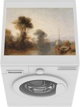 Wasmachine beschermer mat - Uitzicht op de rivier de Seine in de ochtend - schilderij van Richard Parkes Bonington - Breedte 55 cm x hoogte 45 cm