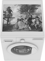Wasmachine beschermer mat - De bruiloft van Kloris en Roosje - Cornelis Troost - zwart wit - Breedte 55 cm x hoogte 45 cm