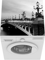 Wasmachine beschermer mat - Pont de Alexandre in Parijs bij zonsondergang - zwart wit - Breedte 60 cm x hoogte 60 cm
