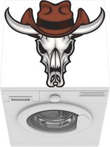 Wasmachine beschermer mat - Schedel - Koe - Cowboy - Breedte 60 cm x hoogte 60 cm