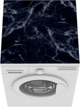 Wasmachine beschermer mat - Marmer - Zwart - Grijs - Breedte 60 cm x hoogte 60 cm