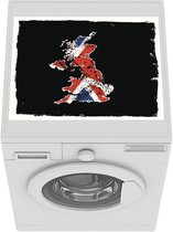 Wasmachine beschermer mat - Illustratie van de Britse vlag in de vorm van het Verenigd Koninkrijk - Breedte 55 cm x hoogte 45 cm