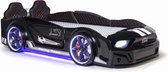 Speed Race autobed Zwart - kinderbed met licht, geluid en bluetooth - autobed met bekleding