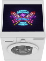 Wasmachine beschermer - Wasmachine mat - Happy Birthday - Neon - Party - 55x45 cm - Droger beschermer