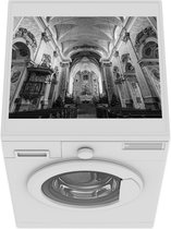 Wasmachine beschermer - Wasmachine mat - Zwart-wit foto abdij in Göttweig, Oostenrijk - 55x45 cm - Droger beschermer