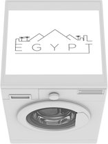 Wasmachine beschermer mat - Skyline Egypte zwart op wit - Breedte 55 cm x hoogte 45 cm