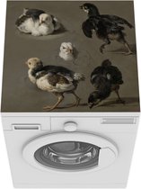 Wasmachine beschermer mat - Zeven kuikens - Melchior d'Hondecoeter - Breedte 60 cm x hoogte 60 cm