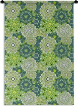 Tenture murale - Tissu mural - Mandala - Citron vert - Motifs - 120x180 cm - Tapisserie murale