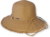 Antonio Zonnehoed Dames – Zomerse strand hoed met schelpen franjes - Bruin