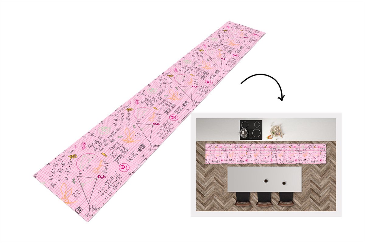 KitchenYeah Keukenloper - Keukenmat - Wiskunde - Doodle - Geometrie - Regenboog - Patronen - Keuken vloerkleed Multicolor