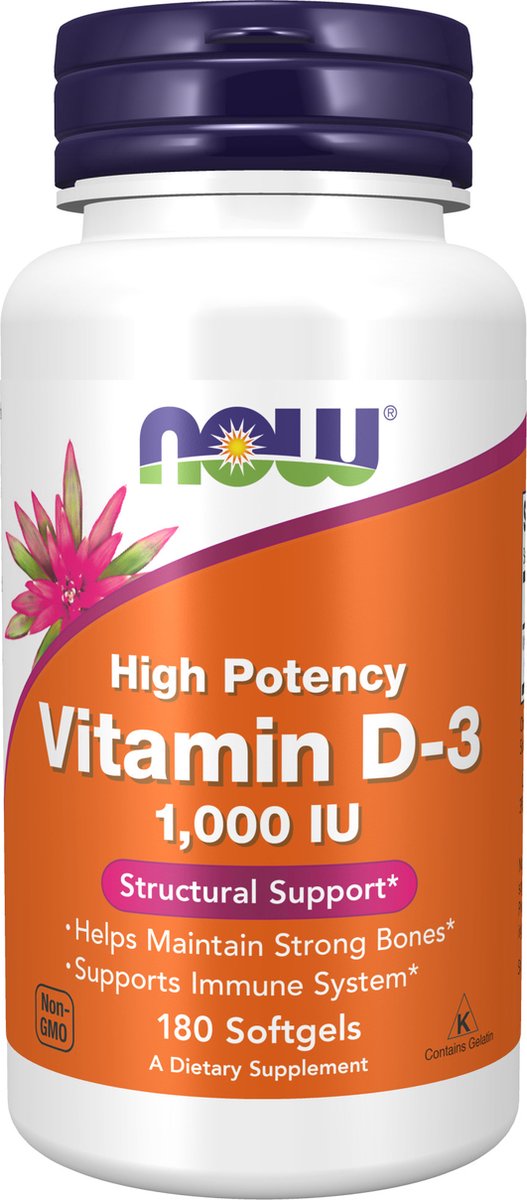 Goedkoopste NOW Foods - Vitamin D3 1000IU - 180 softgels