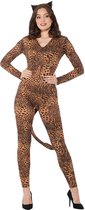 Karnival Costumes Jumpsuit Catsuit Luipaard Halloween Kostuum Dames Halloween Kostuum Volwassenen Carnavalskleding Dames Carnaval - Polyester - Bruin - Maat XS - 2-Delig Catsuit/Hoofdband