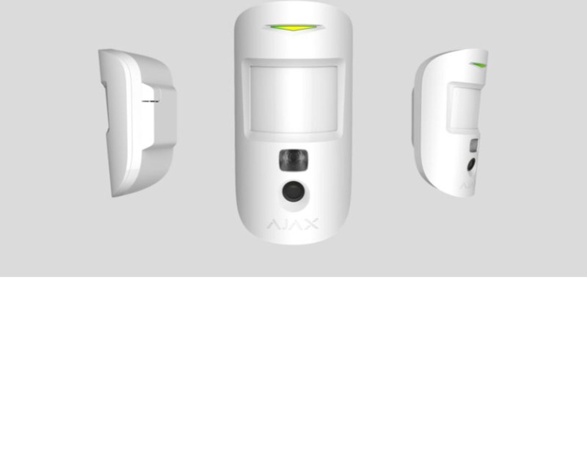 Ajax MotionCam bewegingssensor - alarmsysteem - draadloos - bewegingsdetector met foto camera voor binnen in wit