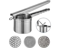 Aardappelpers / puree pers - RVS - met 3 schijven - Keukengerei - keuken spullen