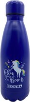 RVS thermosfles - blauw - unicorn - 350 ml - waterfles - drinkfles - sport