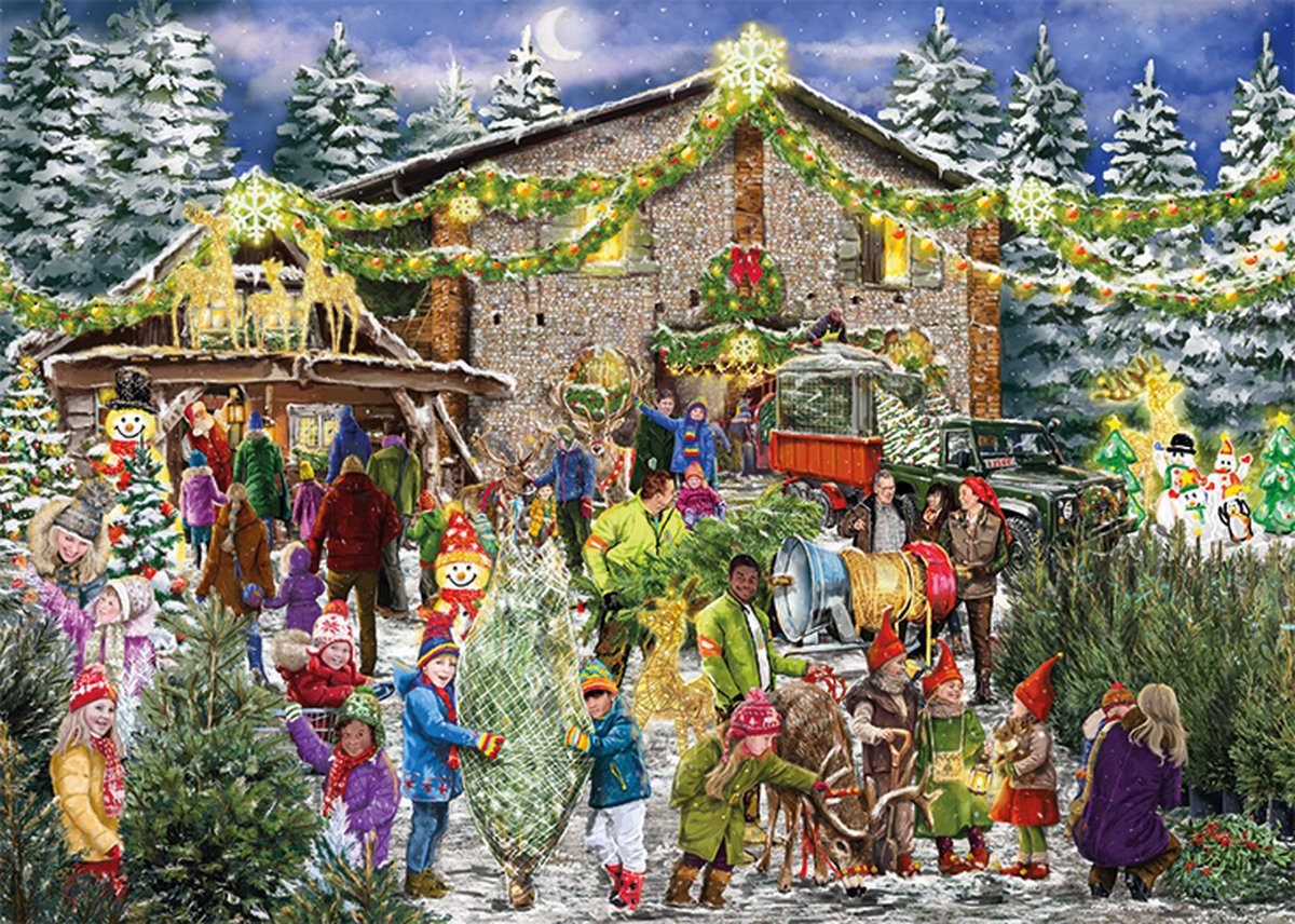 Falcon de luxe The Christmas Tree Farm 2x1000 stukjes - Legpuzzel — afbeelding 4