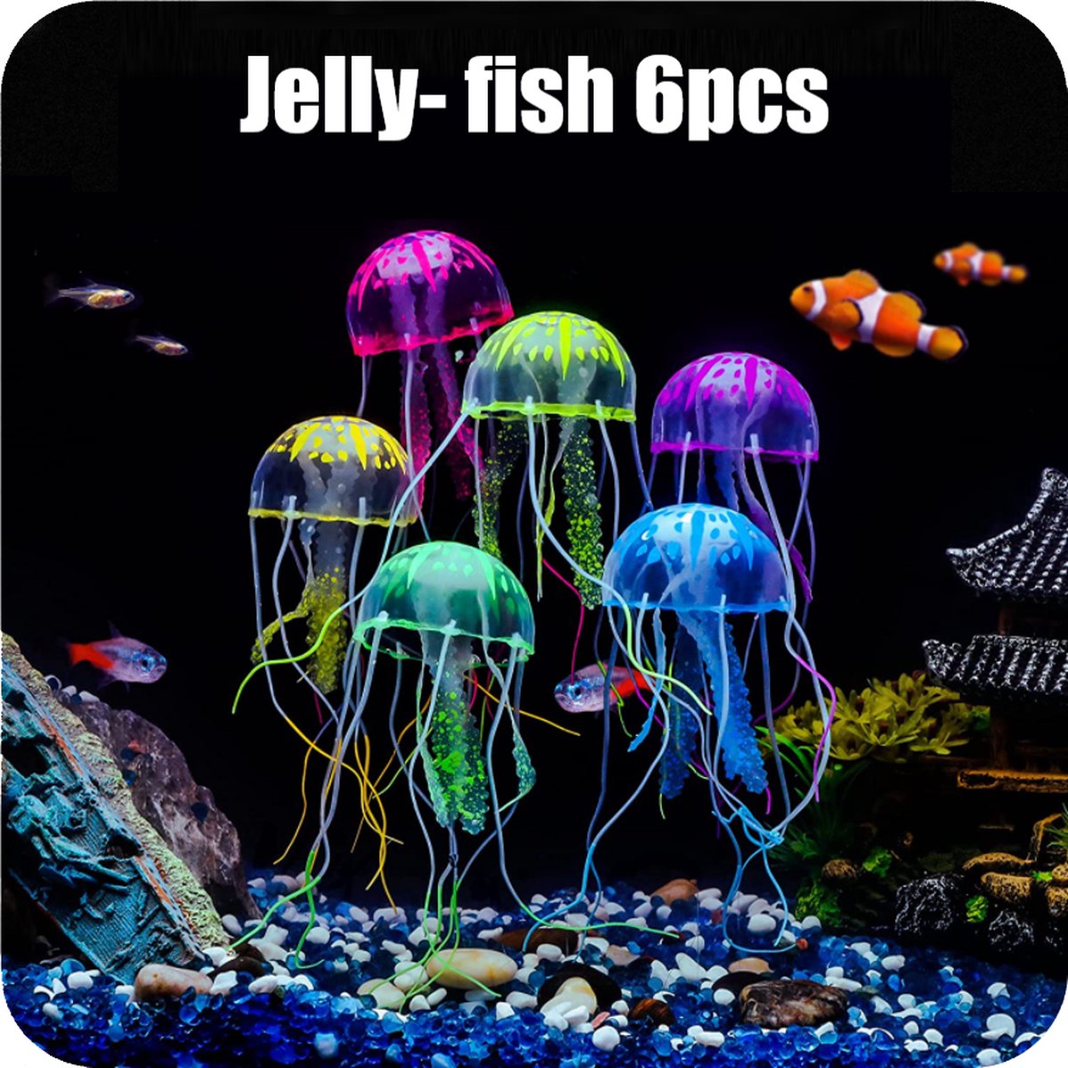Oneerlijkheid prototype attribuut FISH STAR - Gloeiende kwallen aquarium decoratie set van 6 - glow in the  dark | bol.com