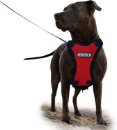 Sharon B - hondentuig - hondenharnas - rood - XL - voor grote honden - anti trek - zacht gevoerd - ademend - verstelbaar - Borstomvang 72-100 cm