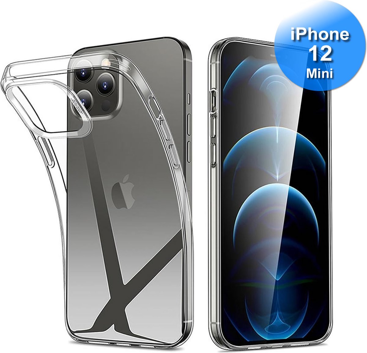 Telefoonhoesje geschikt voor de iPhone 12 Mini - Siliconen Back Cover - Hoesje - Transparant