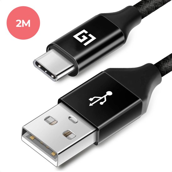 LifeGoods USB-C/USB-A Data- & Oplaadkabel 2 m