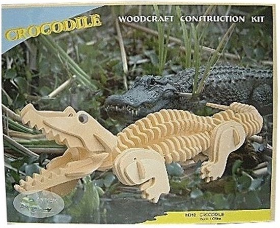 Houten bouwpakket krokodil