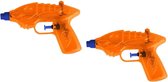 2x Waterpistool/waterpistolen oranje 16,5 cm