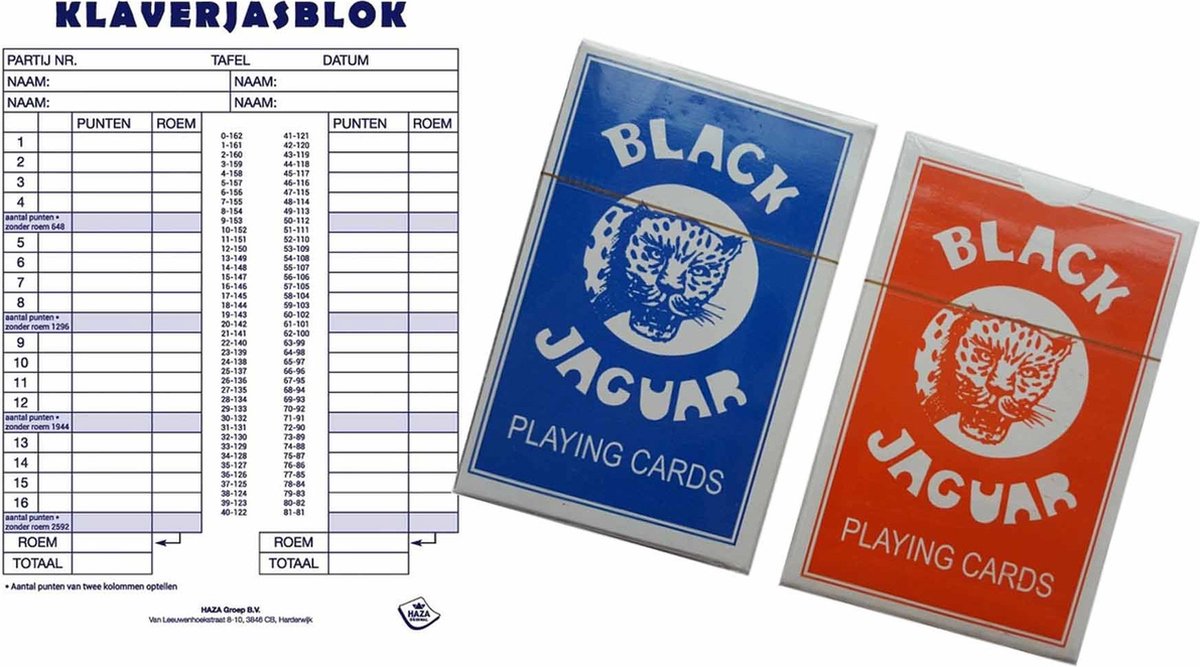 Scoreblok Klaverjassen - 50 vellen - met speelkaarten - Kaartspellen - Familiespelletjes - Klaverjassen score notitieblok