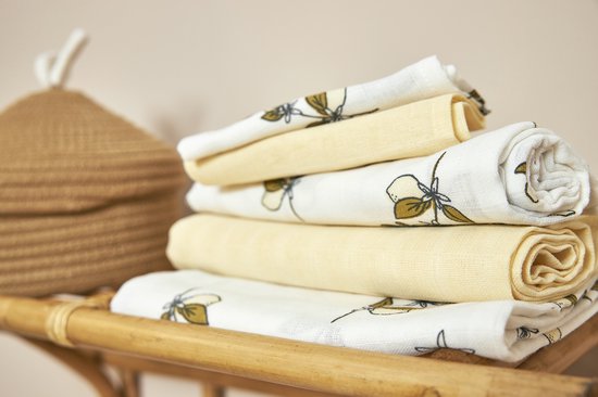 Meyco Baby Lemon hydrofiele doeken - 3-pack - soft yellow - 70x70cm van Meyco — afbeelding 3