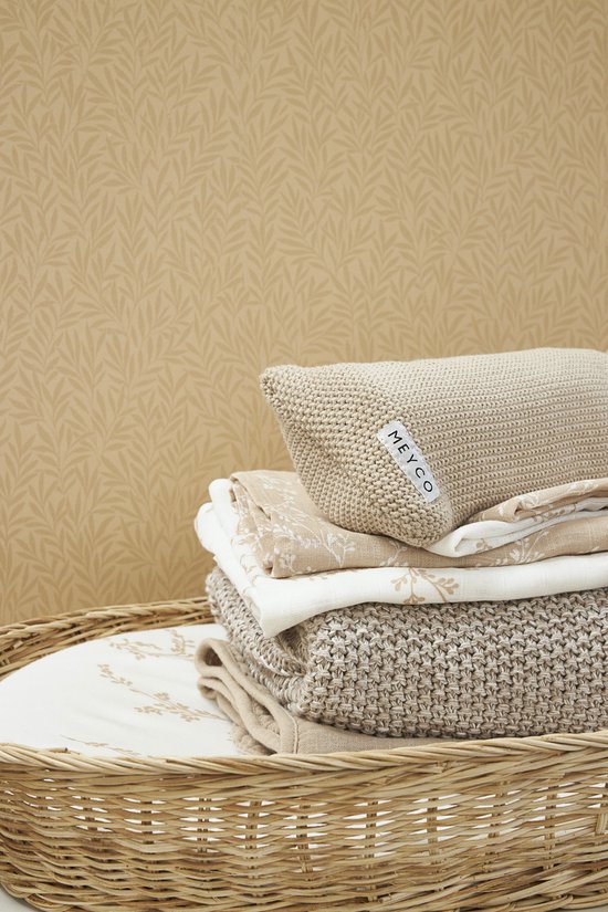 Meyco Baby Branches monddoekjes - 3-pack - hydrofiel - sand - 30x30cm van Meyco — afbeelding 2