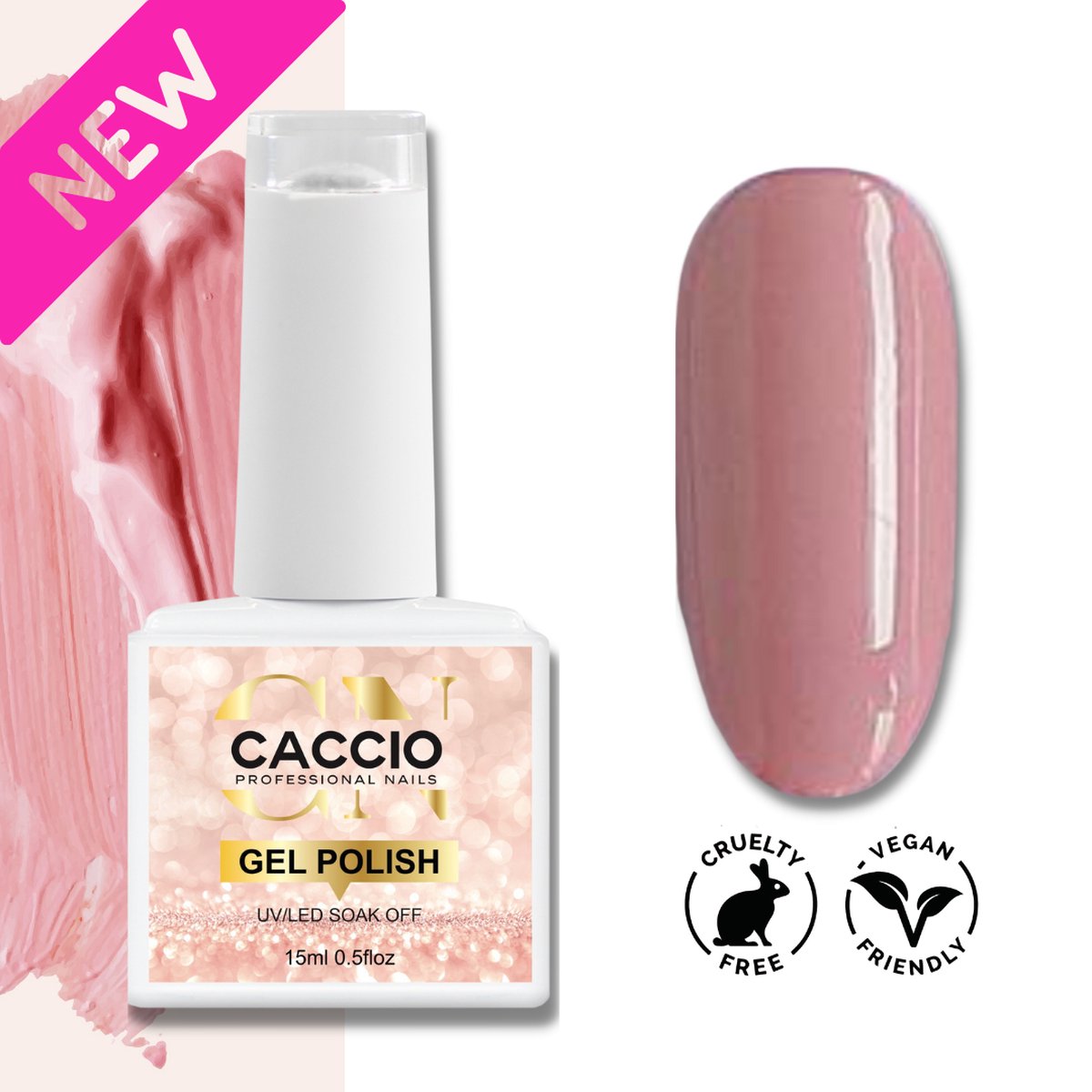 CACCIO Gellak - 01 Nude Colors 15ml - Gelnagels - UV/LED Gel nagellak - Hoge Pigment - Hoge Kwaliteit - Professioneel Gebruik - Nagelstudio