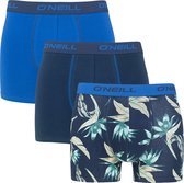 O'Neill boxers floral & plain 3P blauw - XXL
