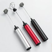 The Bol Store 2-in-1 electrische melkopschuimer - USB oplaadbaar (inclusief) - Zilver - Roest vrij staal - 2 opzetstukken voor melk en beslag (inclusief) - Handmatige melkopschuimer - Geschik
