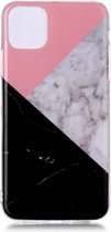 Peachy Marmer Patroon Natuursteen Roze Wit Zwart Hoesje Case iPhone 11 Pro Max