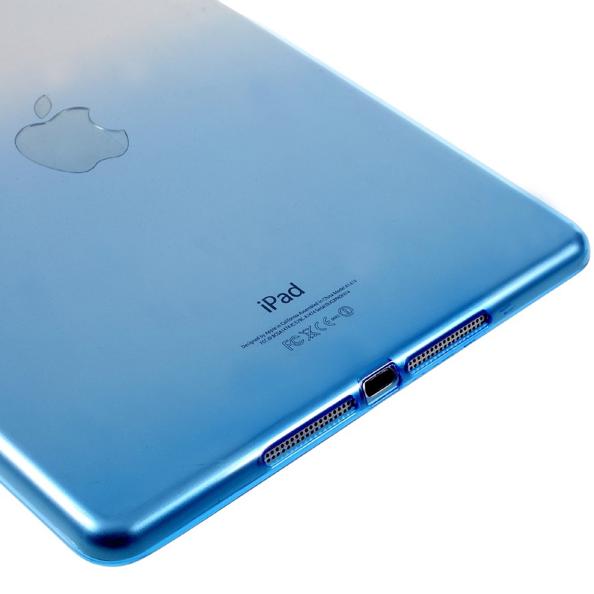 Peachy Doorzichtig blauw verloop iPad 2017 2018 hoesje case TPU cover gradient