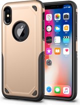 Peachy Shockproof Pro Armor iPhone X XS hoesje - Protection Case Goud - Extra Bescherming