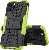 Peachy Shockproof schokabsorberend TPU hoesje voor iPhone 12 en iPhone 12 Pro - zwart met groen