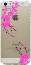Peachy Bloesem tak sierlijk hoesje TPU case iPhone 5 5s SE 2016 - Doorzichtig Roze