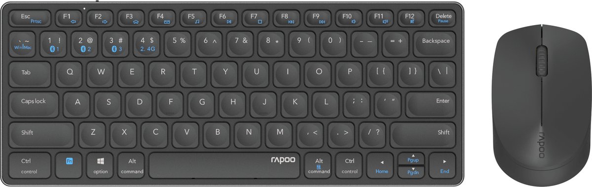 Rapoo Blade 9600M - Draadloos Toetsenbord en Muis - Compact - Qwerty