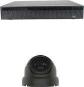 Camerabeveiliging set 1x Sony IP Dome 5MP met PoE en Super Starlight lens zwart