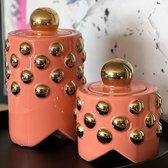 BLITZ Interior - Voorraadpot - Dotted jar pink/gold - size L