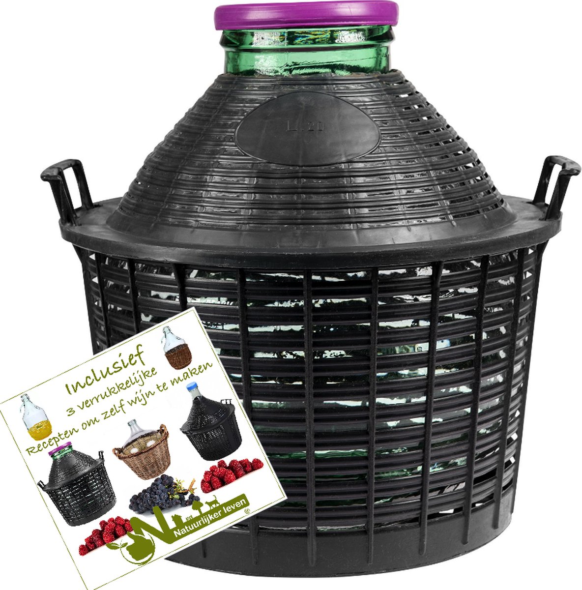 Mandfles 20 liter met brede hals - Ballonfles 20 liter brede hals - gistingsfles 20 liter