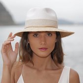 Tina Fedora Chapeau de soleil élégant pour femme en Paille de raphia avec Protection UV Taille : 58 cm réglable – Couleur : Natural