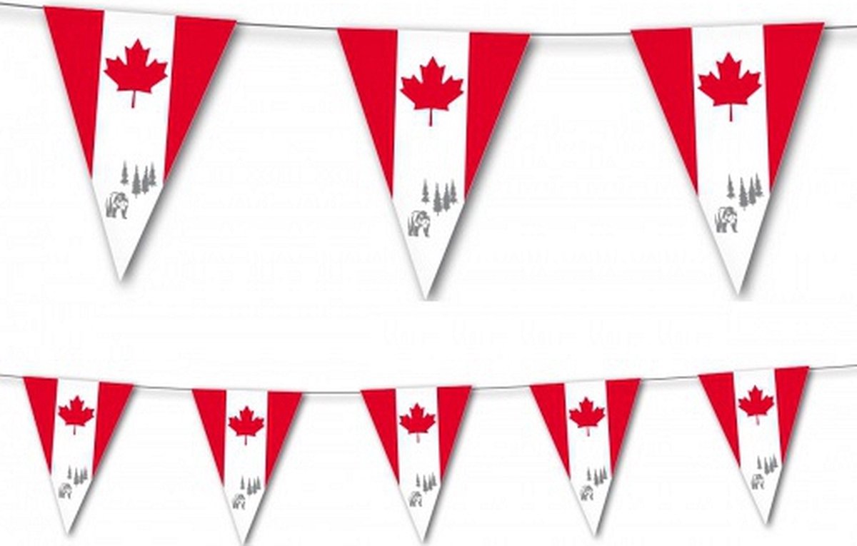 Afbeelding van product Bellatio Decorations  8x Canada vlaggenlijn 3,5 meter - Canadese vlag decoratie slinger