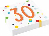 servetten 30 jaar Confetti 33 x 33 cm 20 stuks
